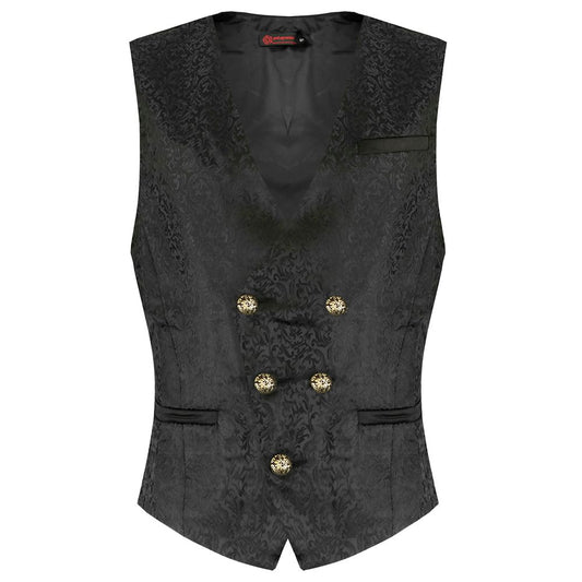 Pentagramme Salvatore Black Mens Waistcoat - Alternative Gothic Dark Wear | Embrace Dark Aesthetic Men & Women Gothic Clothing