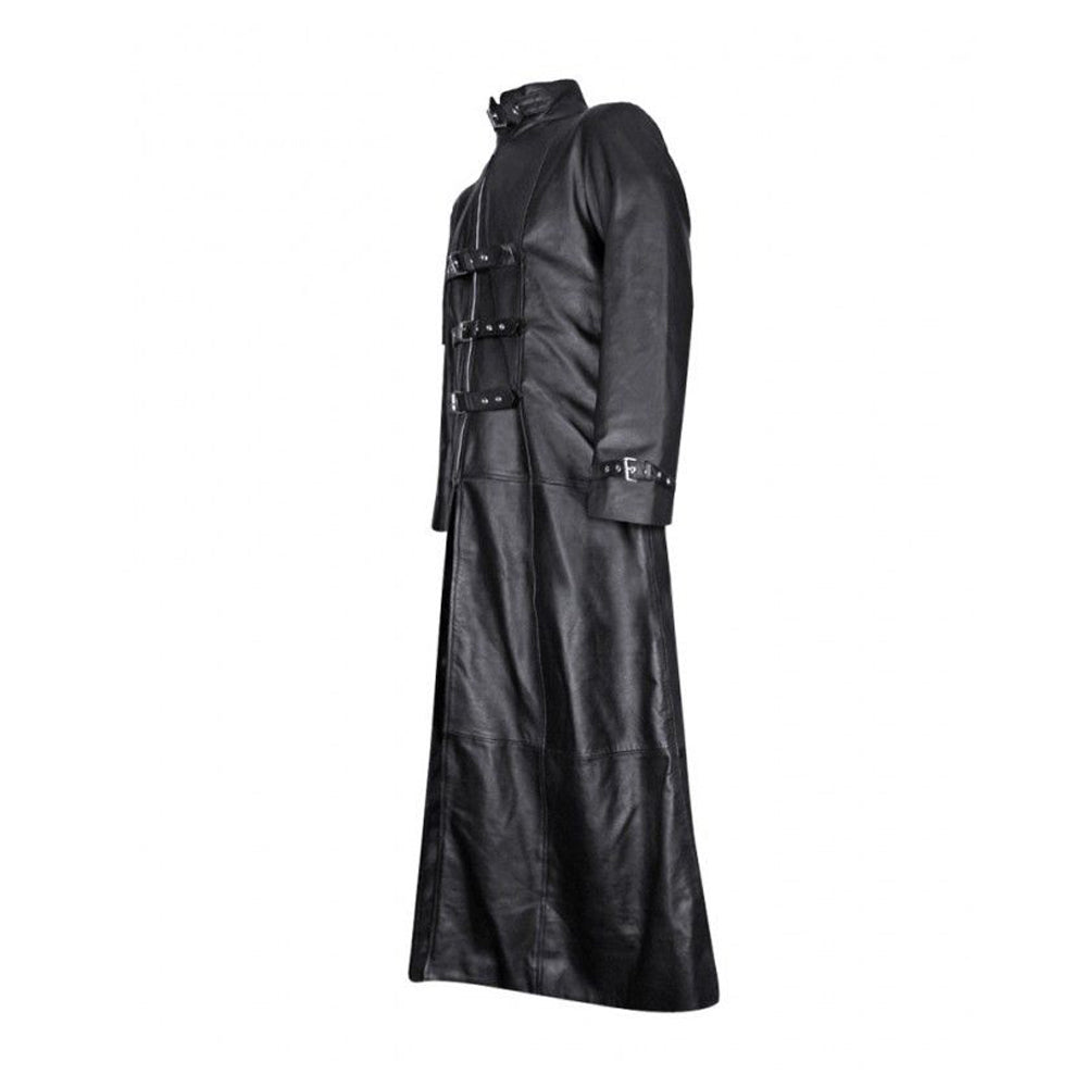 Men Black Gothic Coat Duster Coat UK Vintage Black Matrix Coat - Alternative Gothic Dark Wear | Embrace Dark Aesthetic Men & Women Gothic Clothing