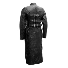 Load image into Gallery viewer, Handmade Leather Trench Coat Full Length Victorian Coat Buckle Stylish
