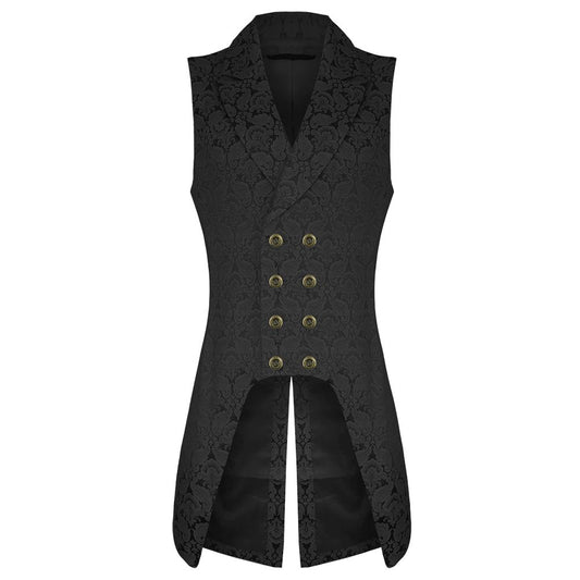 Pentagramme Governor Men Black Waistcoat - Alternative Gothic Dark Wear | Embrace Dark Aesthetic Men & Women Gothic Clothing