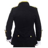 Men Golden Lining Drummer Gothic Jacket Steampunk Black Jacket Hussar Jacket