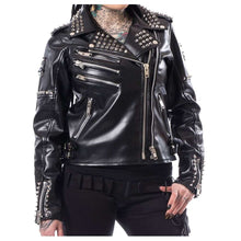 Load image into Gallery viewer, New Women Biker Fashion Jacket Heartless Razer Black EMO Jacket Punk Ladies Jacket
