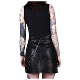 Women Gothic Leather Skirt Emo Inspired Vrouwen Lederen Skirt for Bold Alternative Style - Alternative Gothic Dark Wear | Embrace Dark Aesthetic Men & Women Gothic Clothing