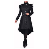 Women Gothic Victorian Style Trench Coat VTG Women Regiment Jacket - Alternative Gothic Dark Wear | Embrace Dark Aesthetic Men & Women Gothic Clothing