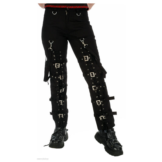 Women Remission Pants Emo Style with Zipper Details and Gothic Influence - Alternative Gothic Dark Wear | Embrace Dark Aesthetic Men & Women Gothic Clothing