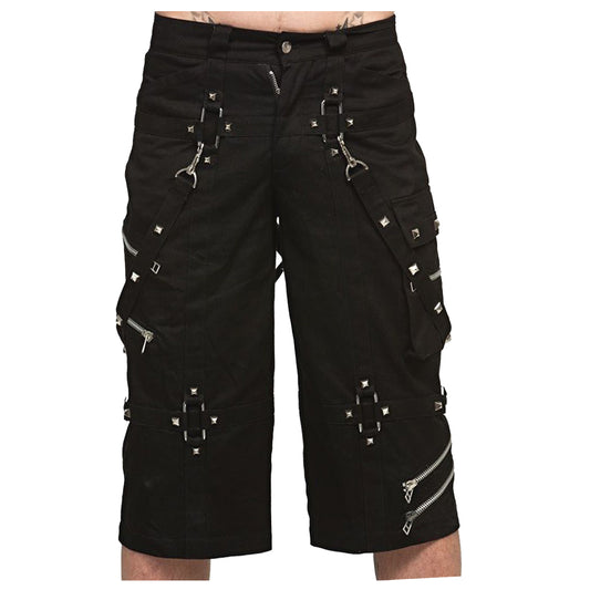 Gothic Metallic Shorts With Metal Decorations