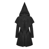 Women Gothic Lolita Zipper Hooded Witch Magic Cloak Coat