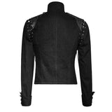 Men Steampunk Gothic Braided Jacket Rock Metal Military Jacket Wool Army Short - Alternative Gothic Dark Wear | Embrace Dark Aesthetic Men & Women Gothic Clothing