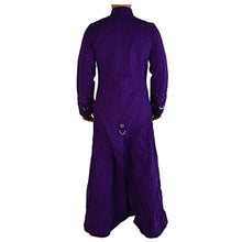 Load image into Gallery viewer, Handmade Men Gothic Royal Purple Hellraiser Vampire Trench Long Coat
