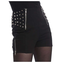 Load image into Gallery viewer, Women Heartless Devina Short Pants Shorts With Studs Black Emo Glamrock
