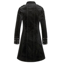 Load image into Gallery viewer, Women&#39;s Velvet Black Slim Fitted Coat Women&#39;s Vintage Fashion Gothic Long Coat
