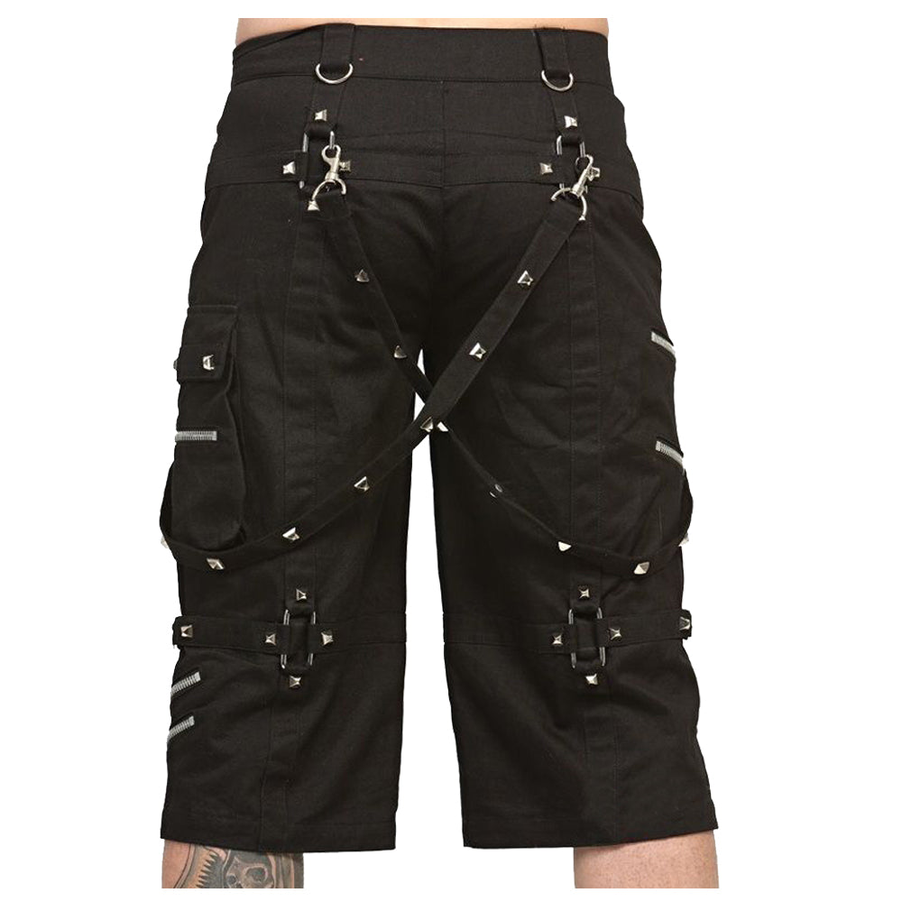 Gothic Metallic Shorts With Metal Decorations