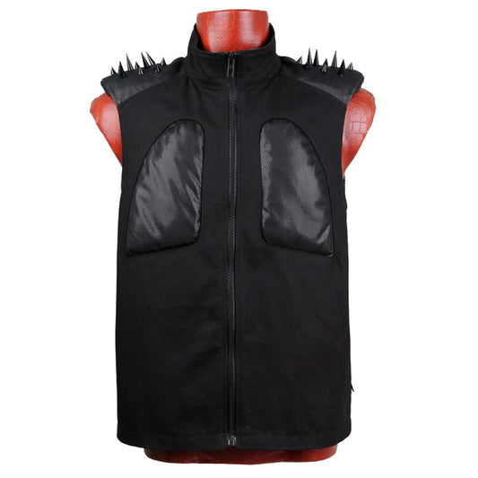 Men Black Sleeve Less Jacket Gothic Punk Men Cotton Vest - Alternative Gothic Dark Wear | Embrace Dark Aesthetic Men & Women Gothic Clothing