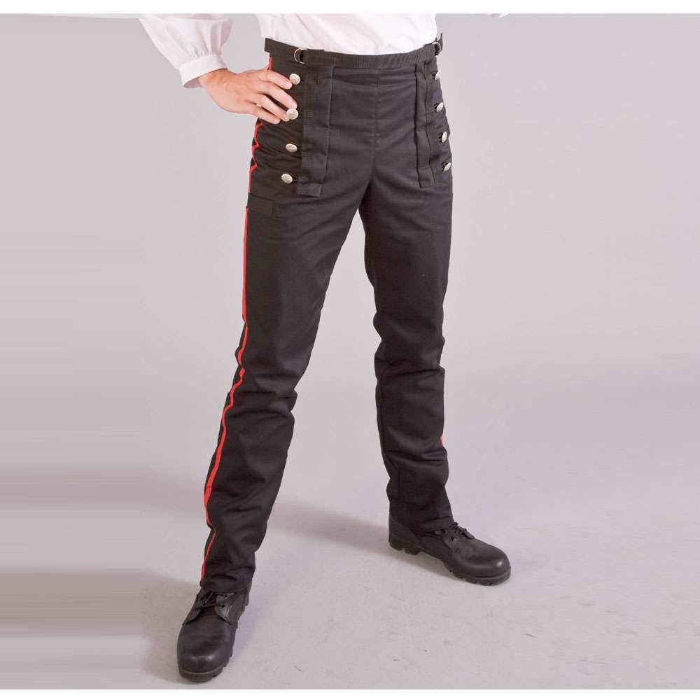 Military Officer Style Mens Trousers With Red Stripe