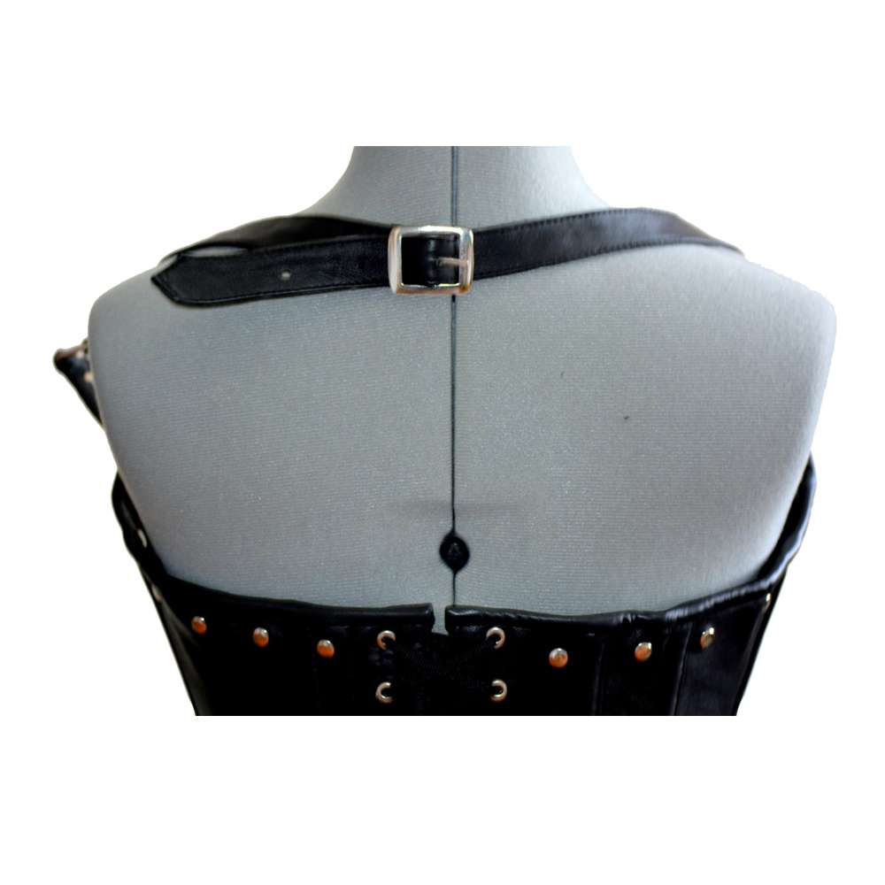 Women Real sheep leather steampunk style corset metal decor Women Corset