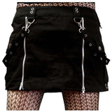 Women Gothic Mini Skirt Double Zipper Design for an Edgy Gothic Look