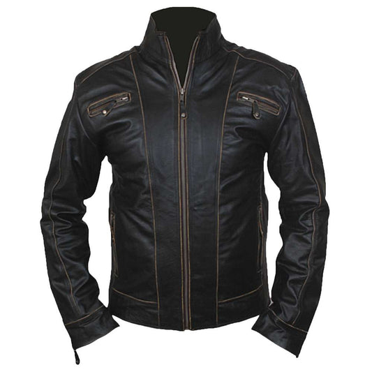 New Genuine Lambskin Leather Designer Jacket Motorcycle Biker Men