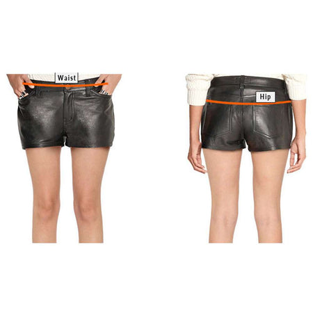 Womens Fashion Real Lambskin Leather Formal Shorts Ladies Gym Sports Hot Sexy Pants