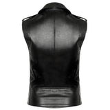 Men Leather Vest Unisex Punk Stylish Band PU Vest Gothic Core