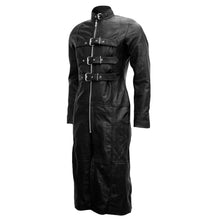 Load image into Gallery viewer, Handmade Leather Trench Coat Full Length Victorian Coat Buckle Stylish
