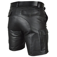 Load image into Gallery viewer, Mens Cargo Shorts Real Leather Club Casual Short
