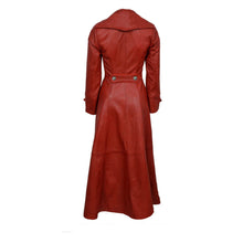 Load image into Gallery viewer, Women Gothic Sissy Empress Coat Real Nappa Leather Red Coat Gothic Fitted Long Coat
