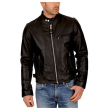 Load image into Gallery viewer, Men Leather Biker Jacket Slim Fit Motorcycle Genuine Lambskin Jacket
