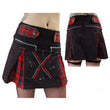 Women Death Rock Mini Skirt Tartan Kilt with Gothic Punk and Lolita Nana Vibe - Alternative Gothic Dark Wear | Embrace Dark Aesthetic Men & Women Gothic Clothing