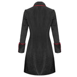 Pentagramme Severin Mens Coat In Black Red - Alternative Gothic Dark Wear | Embrace Dark Aesthetic Men & Women Gothic Clothing