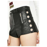 Women Gothic Biker Babe Moto Shorts Edgy and Stylish Look