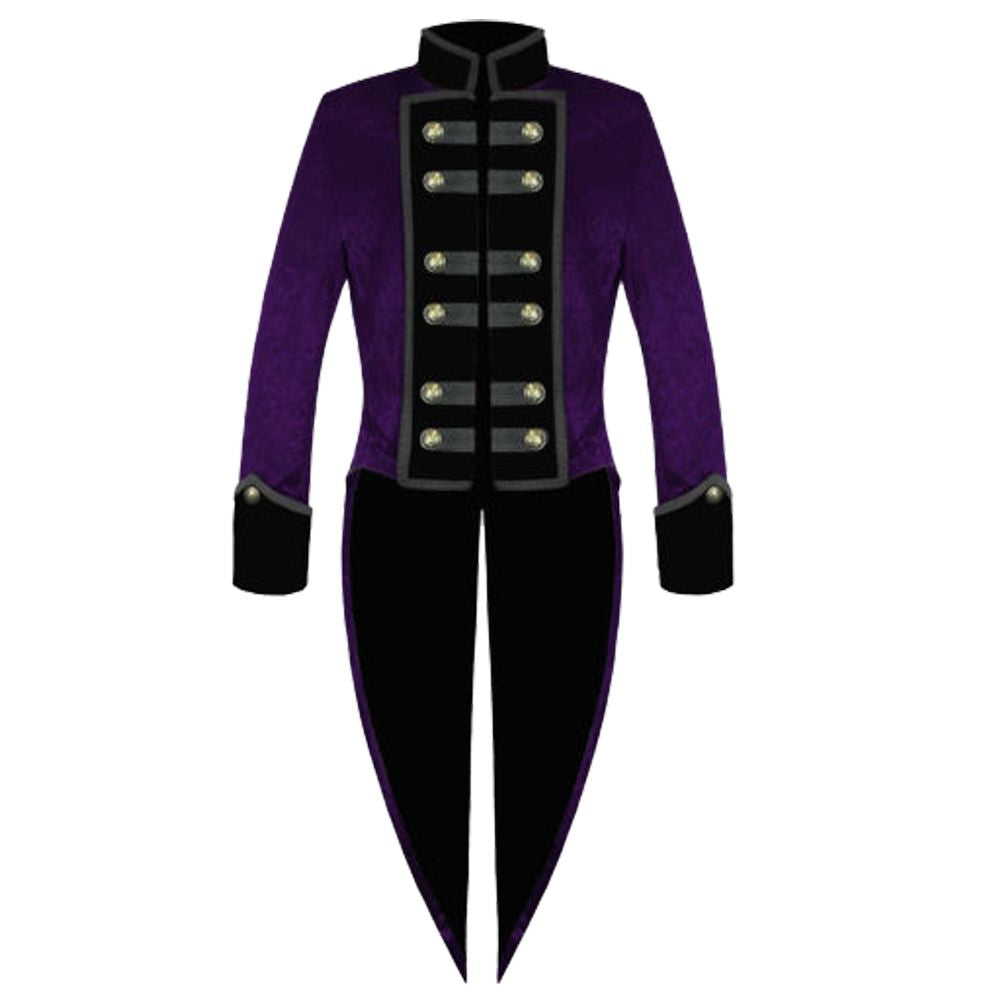 Handmade Mens Victorian Tailcoat Purple Steampunk VTG Tailcoat