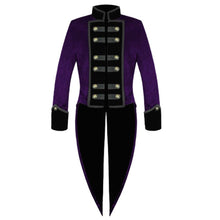 Load image into Gallery viewer, Handmade Mens Victorian Tailcoat Purple Steampunk VTG Tailcoat
