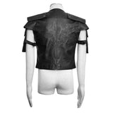 Men Black Leather Armour Vampire Vest With Straps Armour - Alternative Gothic Dark Wear | Embrace Dark Aesthetic Men & Women Gothic Clothing