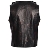 Men Black Leather Vest, Mens Fashion ROCK Steampunk Leather V Neck Vest - Alternative Gothic Dark Wear | Embrace Dark Aesthetic Men & Women Gothic Clothing