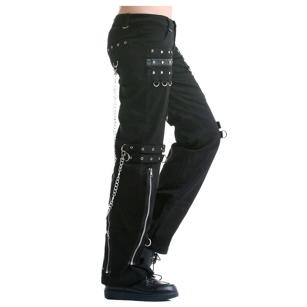 Men Gothic Black Zipper Pant Black Gothic Chained Pant Cotton Pant Cotton