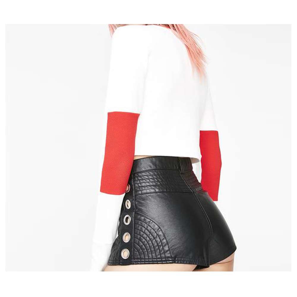 Women Gothic Biker Babe Moto Shorts Edgy and Stylish Look