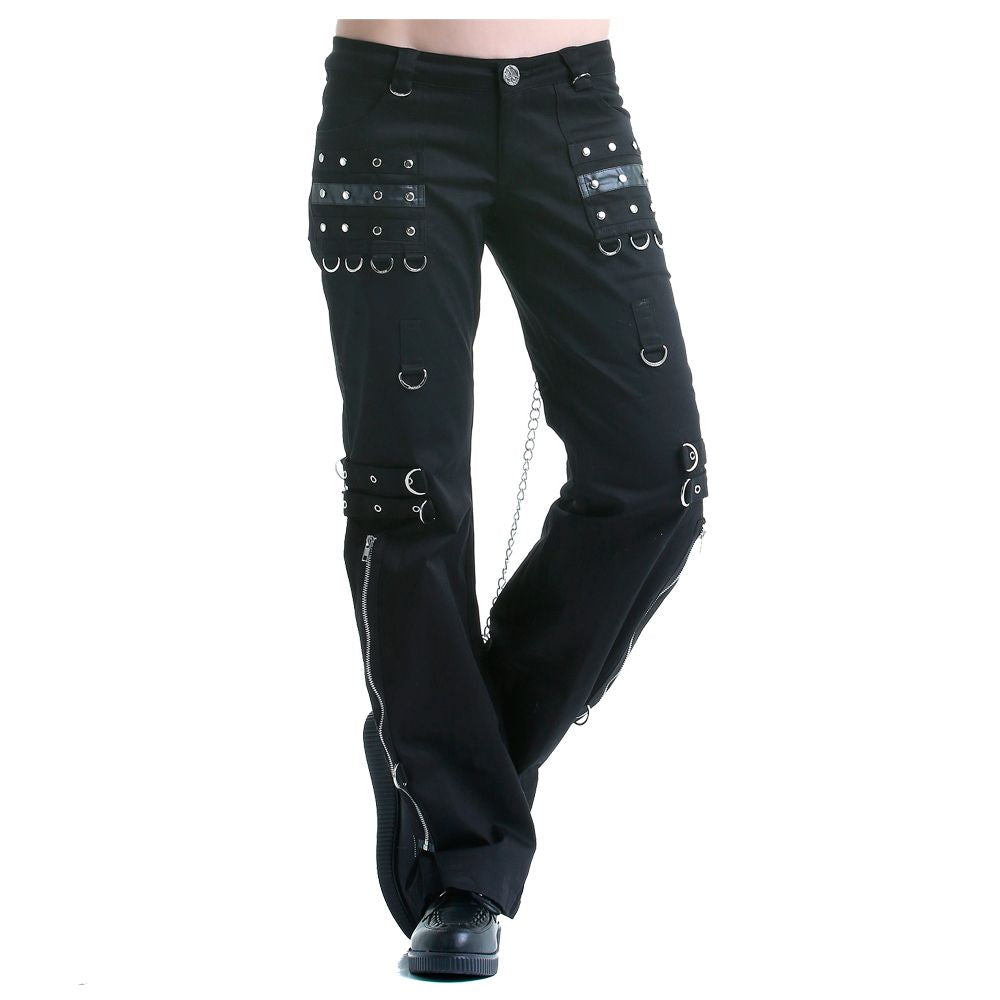 Men Gothic Black Zipper Pant Black Gothic Chained Pant Cotton Pant Cotton