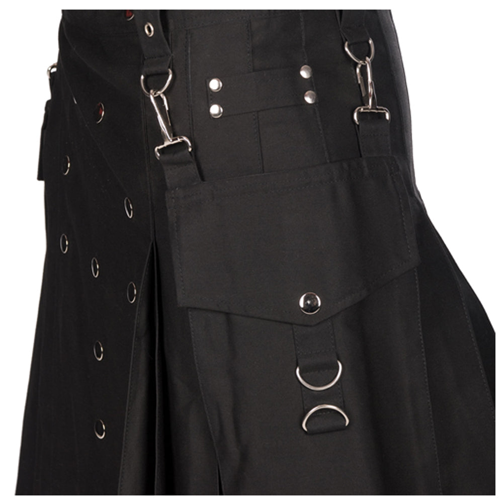 Men Gothic Punk Rock Kilt For Men Union Pistal Cotton