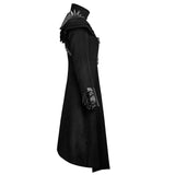 Women Gothic Long Coat Killers Rivets Shoulder Stand Up Collar Asymmetrical Military Coat for Sale