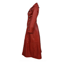 Load image into Gallery viewer, Women Gothic Sissy Empress Coat Real Nappa Leather Red Coat Gothic Fitted Long Coat
