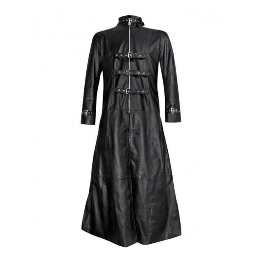 Men Black Gothic Coat Duster Coat UK Vintage Black Matrix Coat - Alternative Gothic Dark Wear | Embrace Dark Aesthetic Men & Women Gothic Clothing