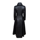 Women Gothic Coat Vampire Black Soft Lamb Leather Long Coat - Alternative Gothic Dark Wear | Embrace Dark Aesthetic Men & Women Gothic Clothing