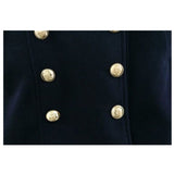 Womens British Style Slim Fit Wool Blend Trench Double Breasted Long Jacket Military Coat