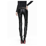 Punk Rave Syren Faux Leather Pants Black Skinny Jeans with Zip Detail Gothic Fetish Style - Alternative Gothic Dark Wear | Embrace Dark Aesthetic Men & Women Gothic Clothing