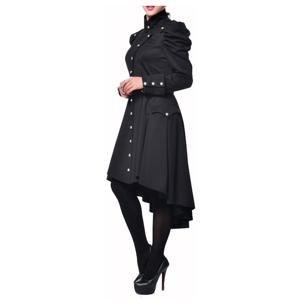 Women Gothic Victorian Style Trench Coat VTG Women Regiment Jacket - Alternative Gothic Dark Wear | Embrace Dark Aesthetic Men & Women Gothic Clothing