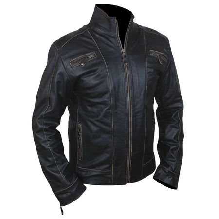 New Genuine Lambskin Leather Designer Jacket Motorcycle Biker Men