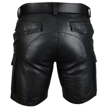 Load image into Gallery viewer, Mens Cargo Shorts Real Leather Club Casual Short
