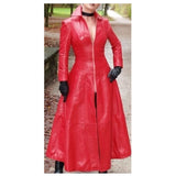 Catsuit Lederoverall Women Gothic Red Genuine Leather Coat Long Coat For Ladies - Alternative Gothic Dark Wear | Embrace Dark Aesthetic Men & Women Gothic Clothing