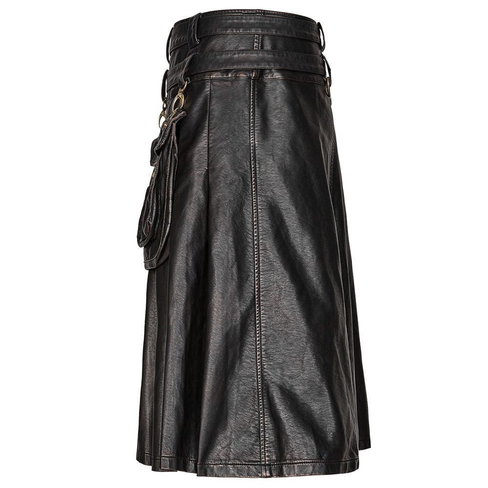 Handmade New Stylish Men’s Gothic Cargo Utility Kilt Black Steampunk - Alternative Gothic Dark Wear | Embrace Dark Aesthetic Men & Women Gothic Clothing