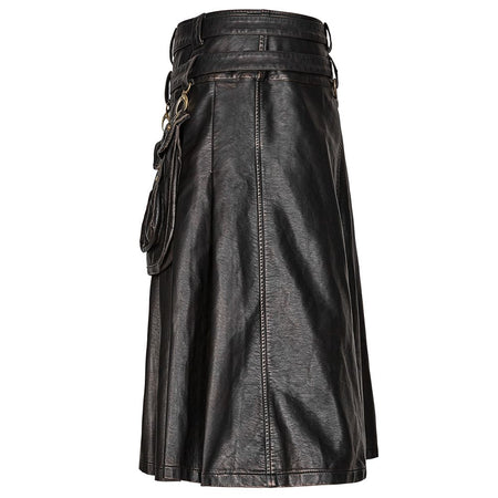 Handmade New Stylish Men’s Gothic Cargo Utility Kilt Black Steampunk